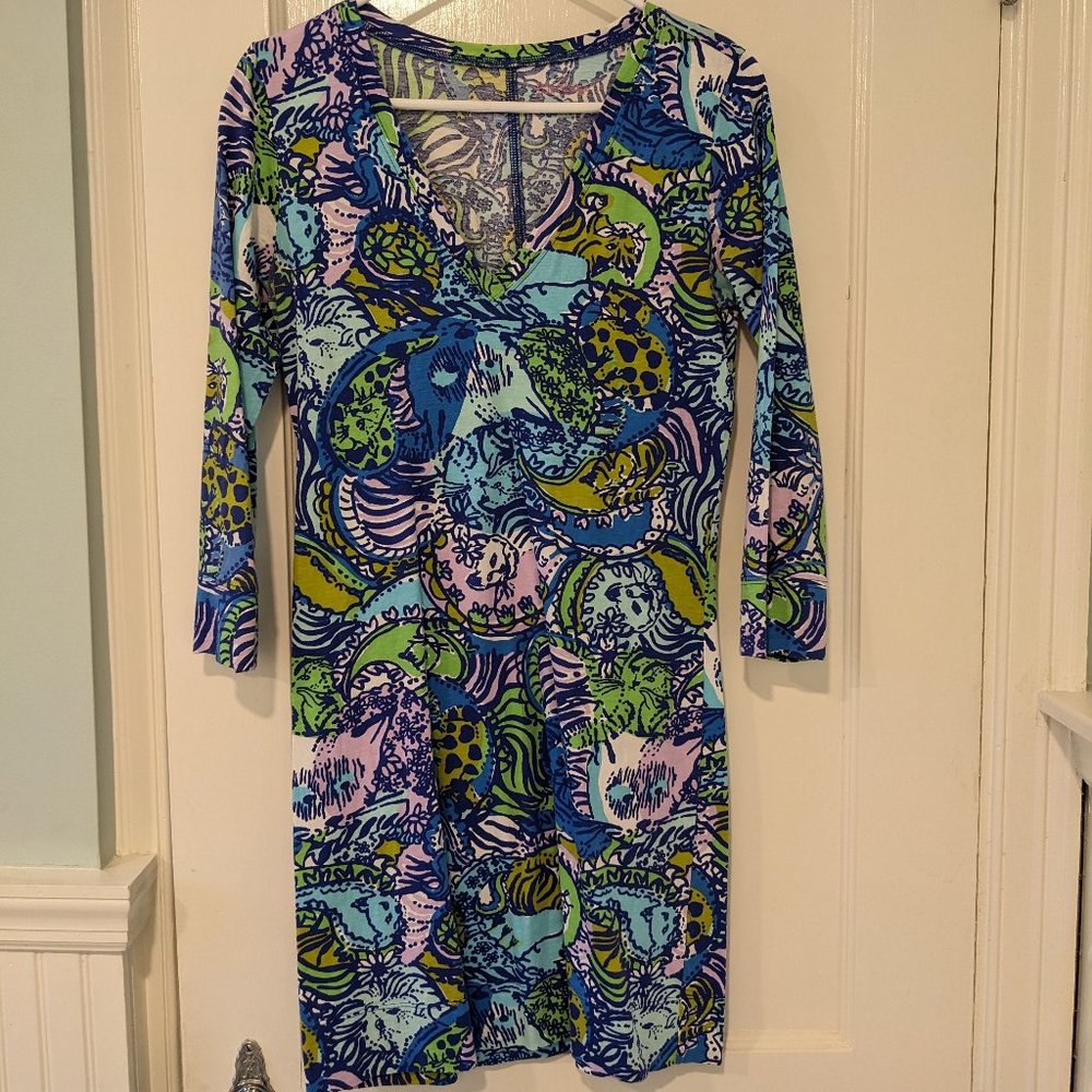 EUC Lilly Pulitzer Marlowe Dress Cattitude Sz. M